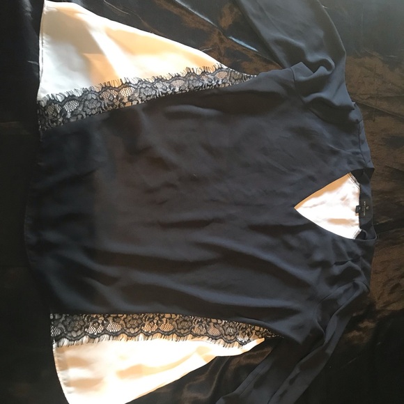Black and Cream Silk felt with lace - Picture 3 of 4